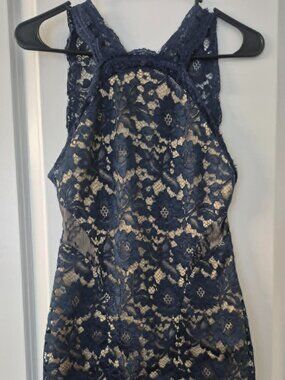 Beautiful Body Con Navy Lace Dress